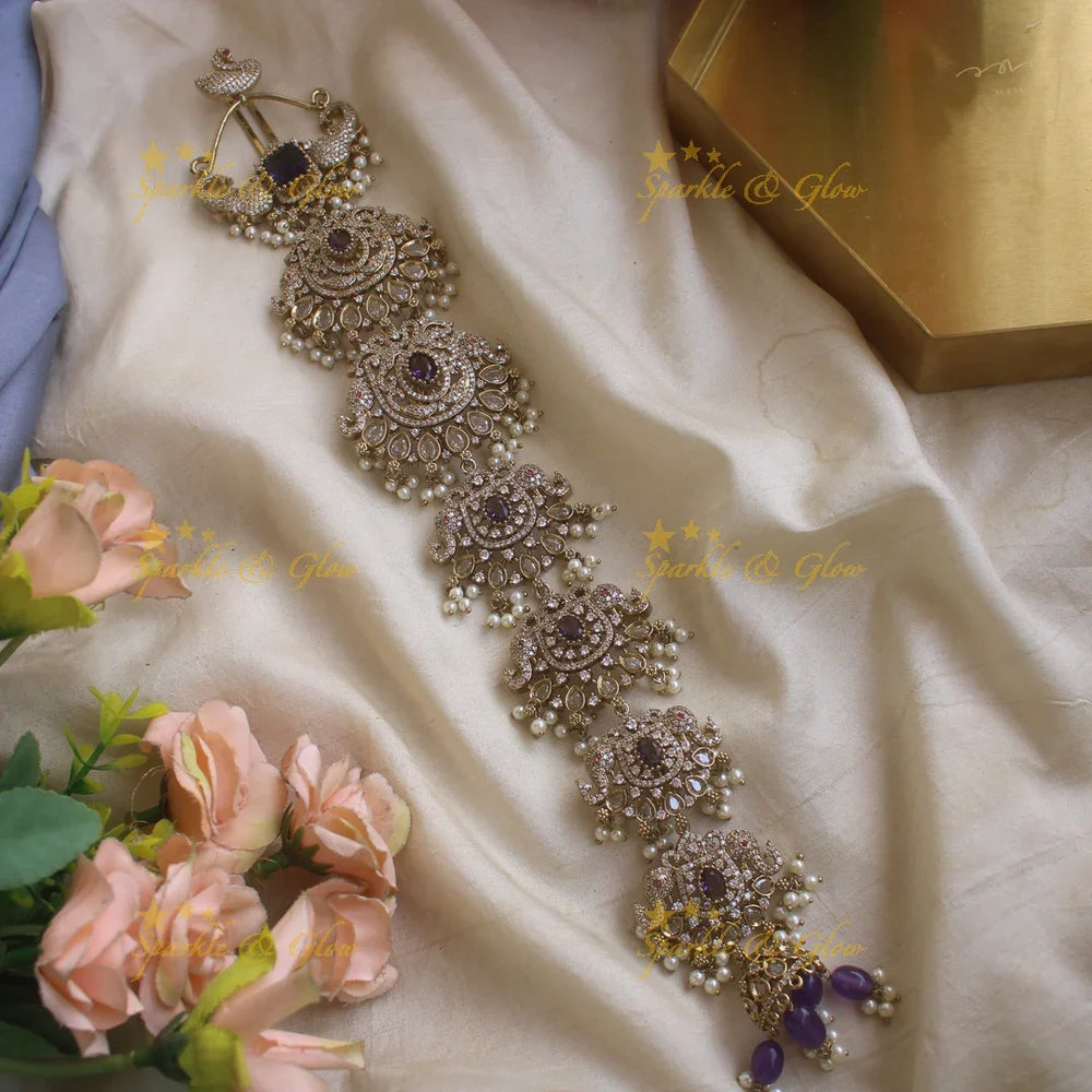 Gorgeous Elephant and floral design medium size victorian jadabilla with stones and beads - Sparkle and Glow