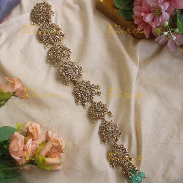 Statement Floral design medium size victorian jadabilla with stones pearls and beads - Sparkle and Glow