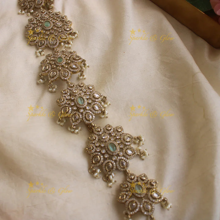 Statement Floral design medium size victorian jadabilla with stones pearls and beads - Sparkle and Glow