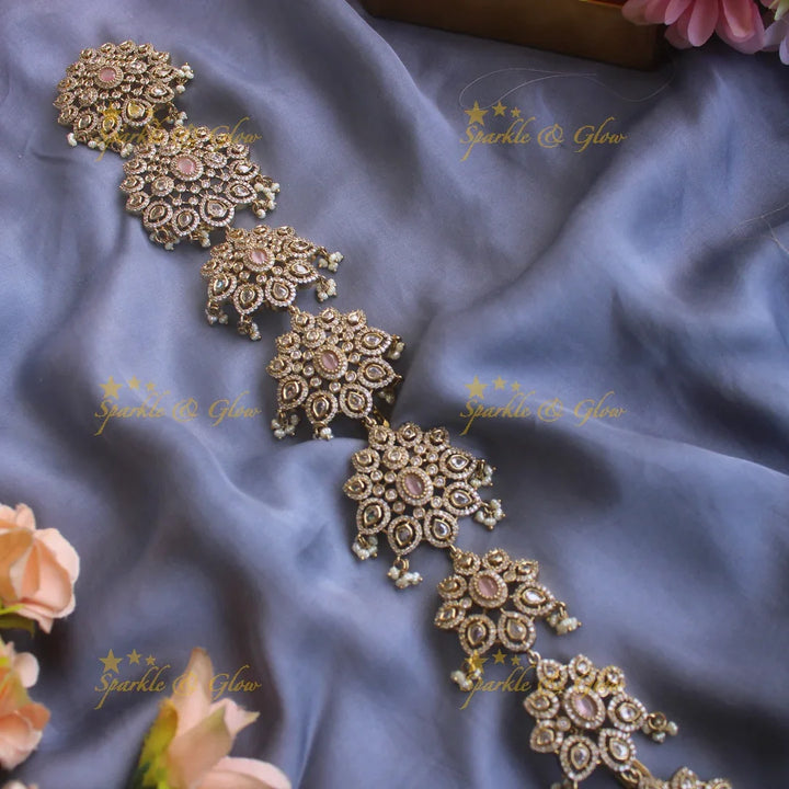 Statement Floral design medium size victorian jadabilla with stones pearls and beads - Sparkle and Glow