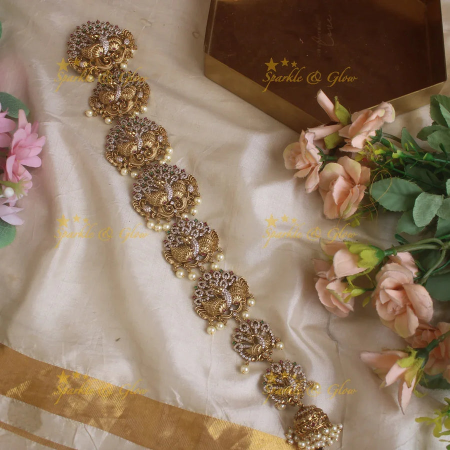 Beautiful Premium Matte cz stone peacock jadabilla - Sparkle and Glow