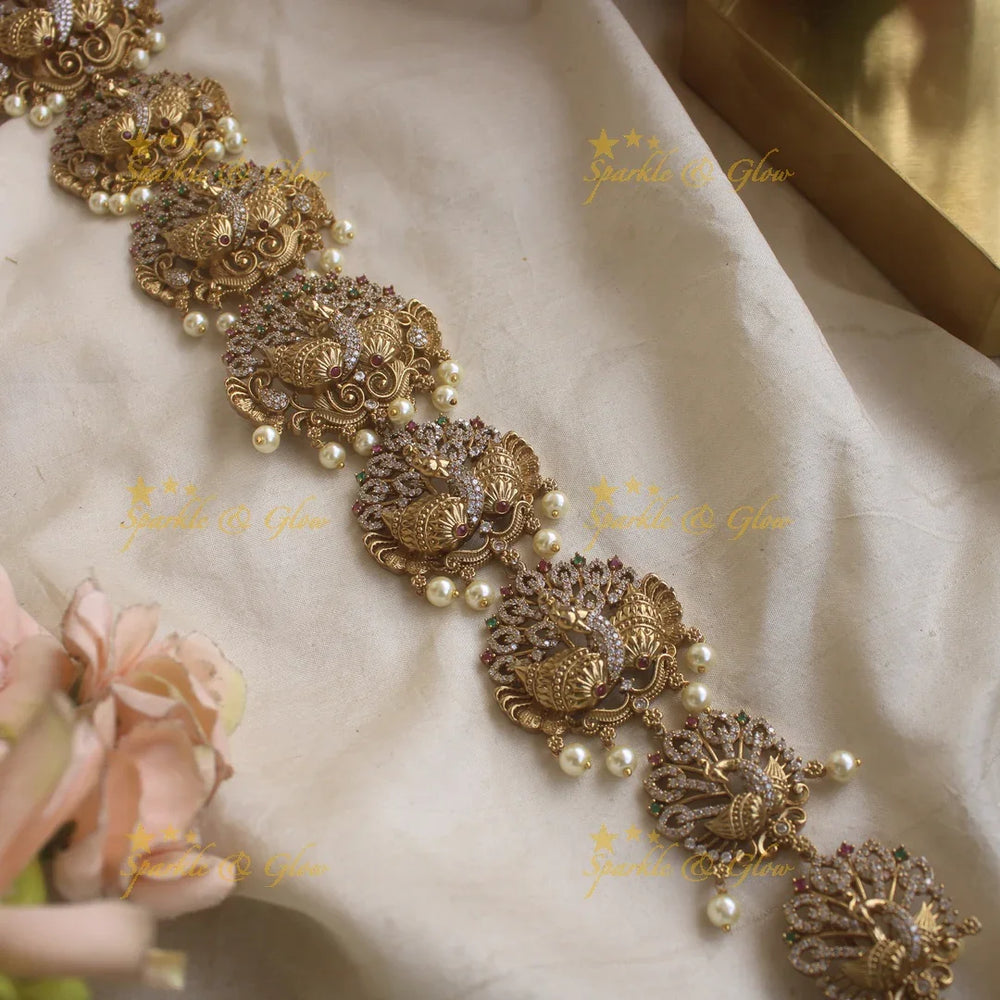 Beautiful Premium Matte cz stone peacock jadabilla - Sparkle and Glow