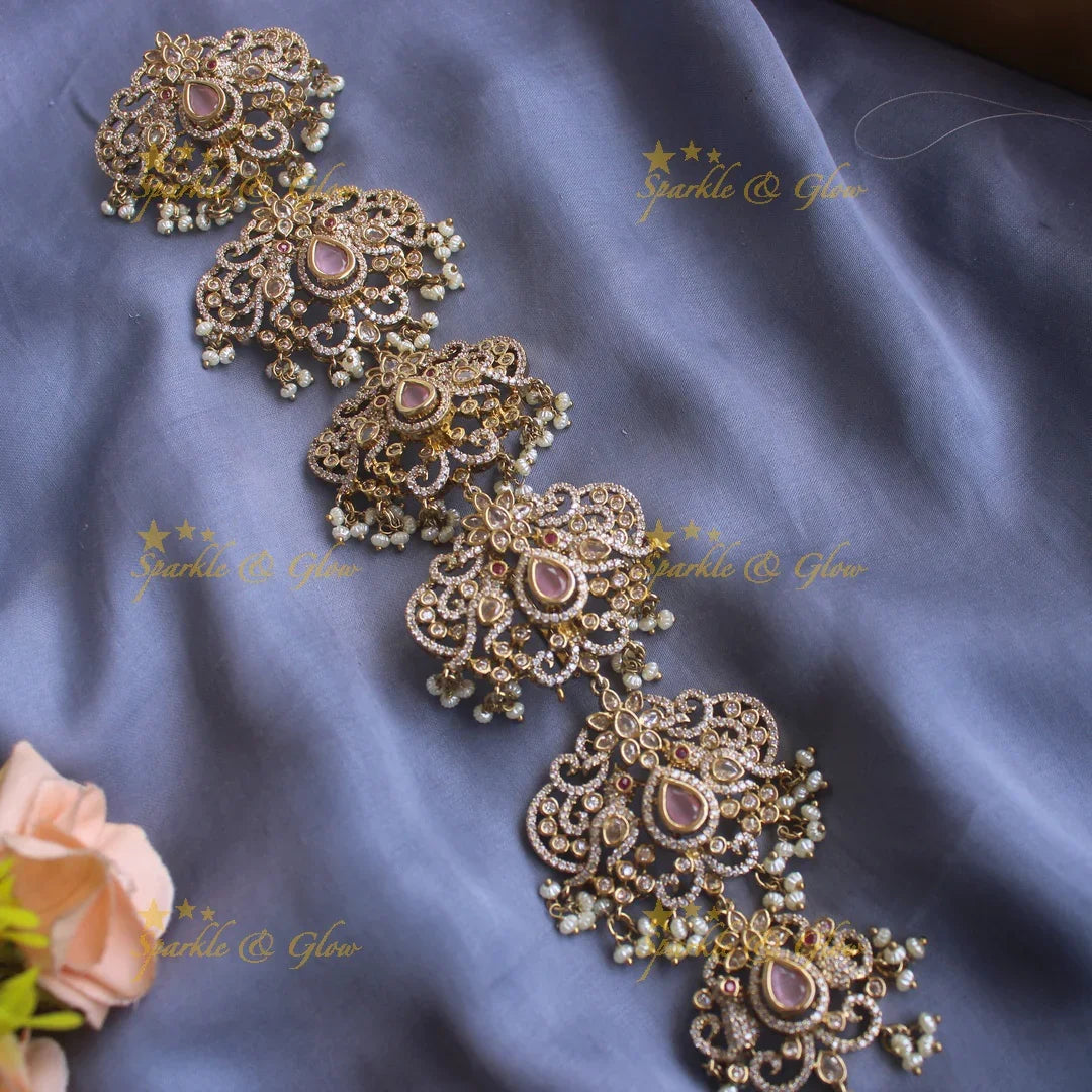 Exclusive Peacock Floral medium size victorian jadabilla with stones pearls and beads - Sparkle and Glow