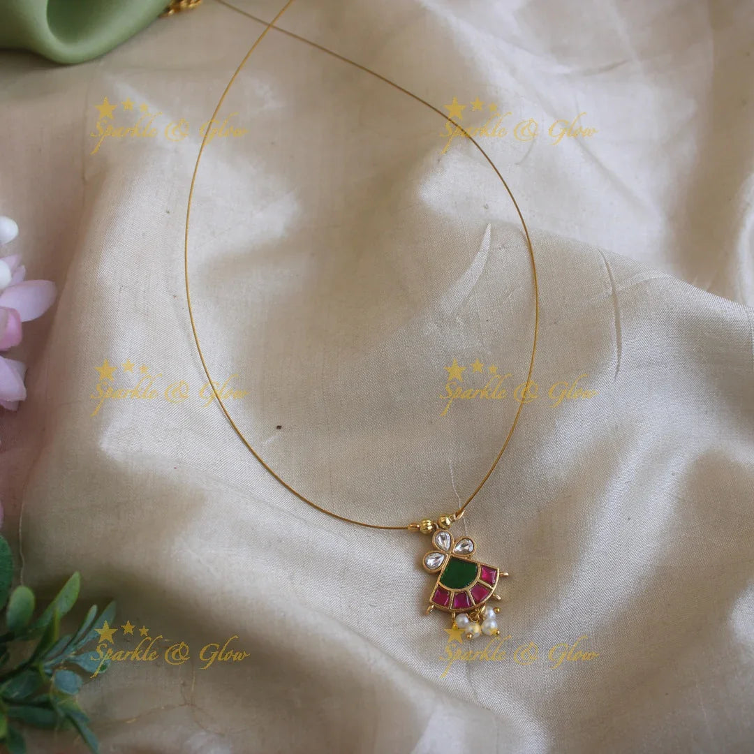 Gracious Half Moon Guttapusalu short necklace - Sparkle and Glow