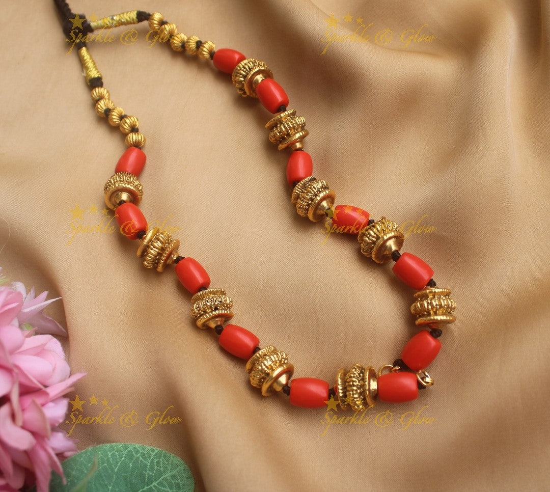 Elegant Coral beaded maala