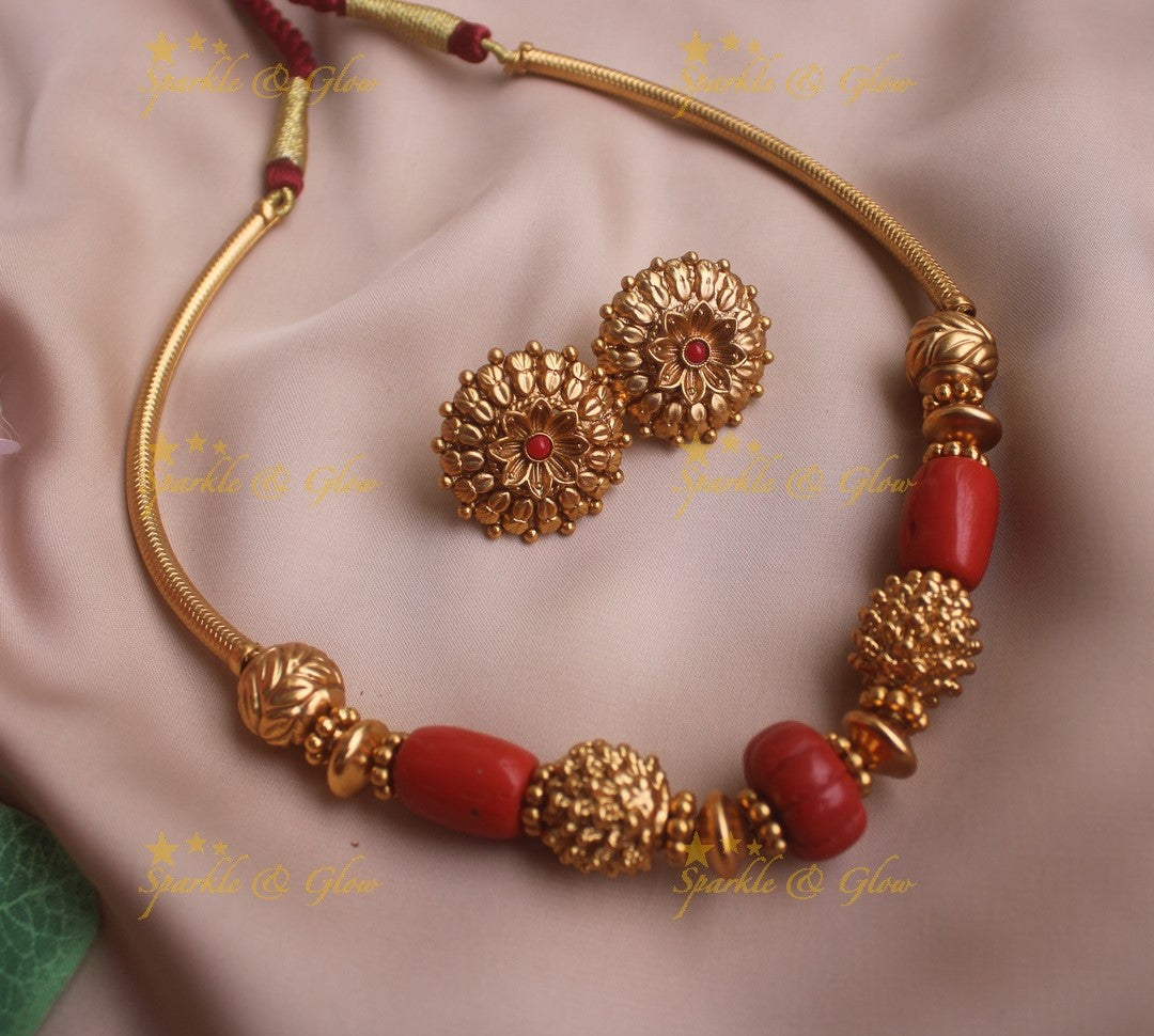 Sparkling Coral ball design pipe choker