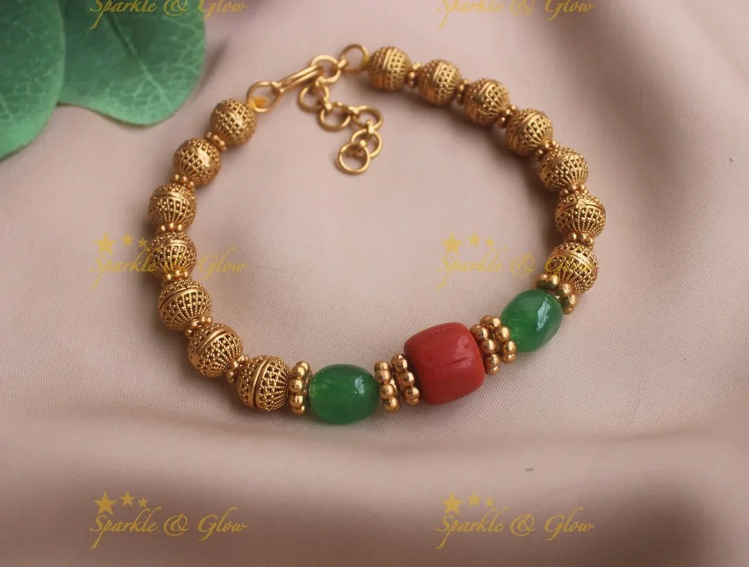 Beautiful Ball design multi colour beaded bracelet - Sparkle and Glow