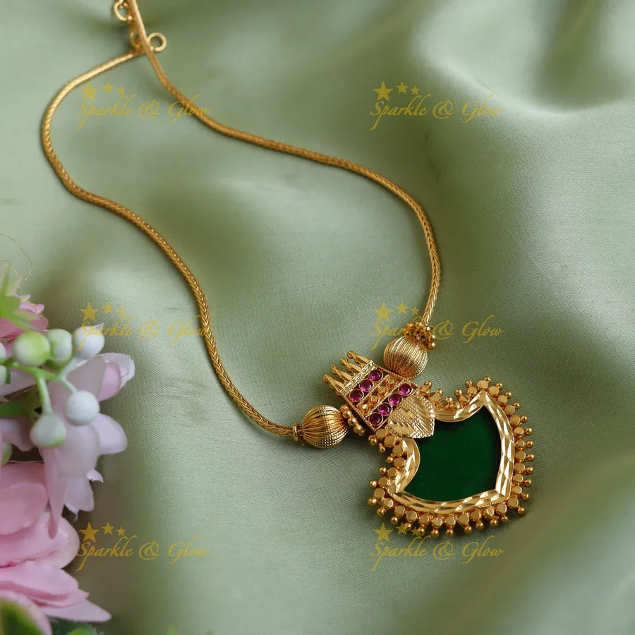 Sparkling non idol Emerald pendant necklace - Sparkle and Glow