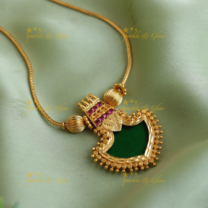 Sparkling non idol Emerald pendant necklace - Sparkle and Glow