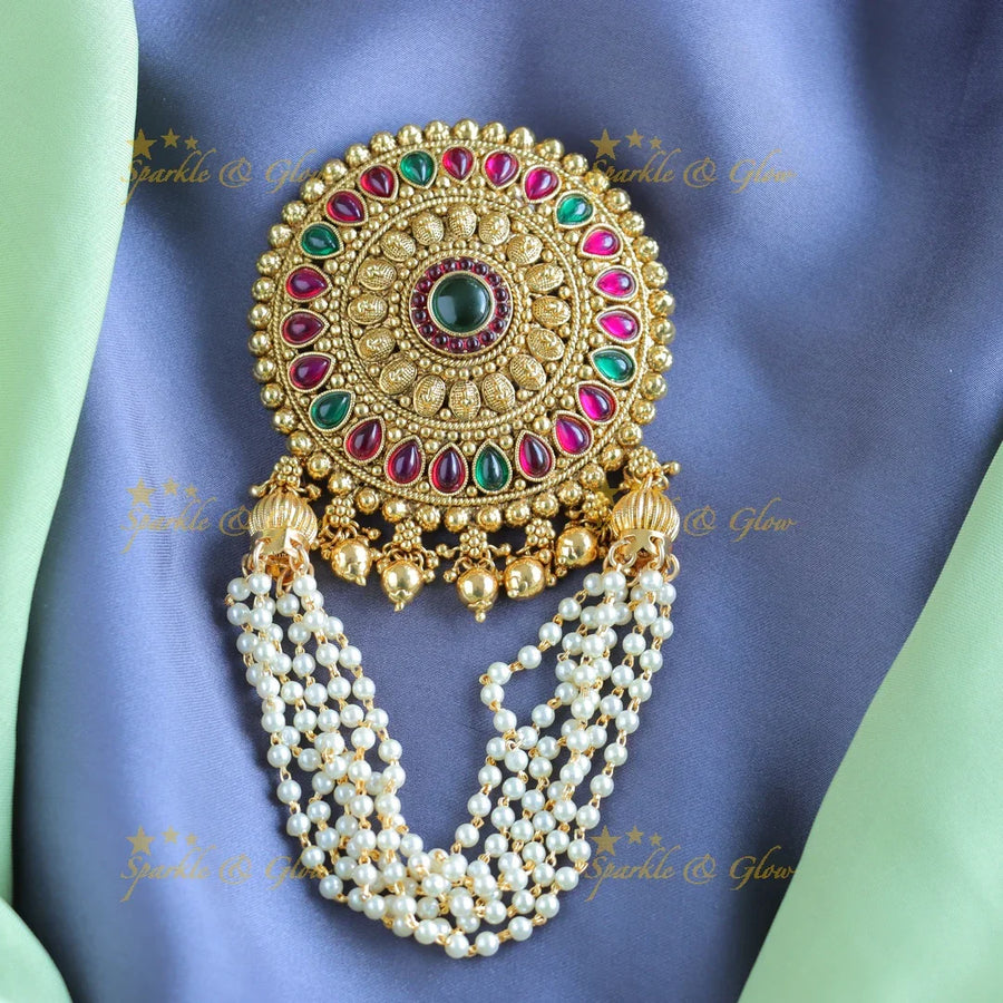 Gracious Sunflower design Hairpin with Multilayered pearls - Sparkle and Glow