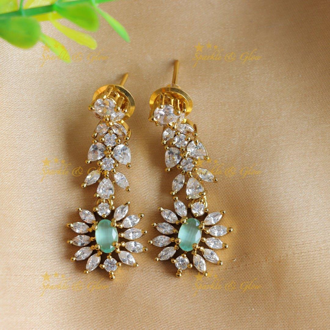 Sparkling Oval stone and floral design AD short necklace - red - Sparkle and Glow