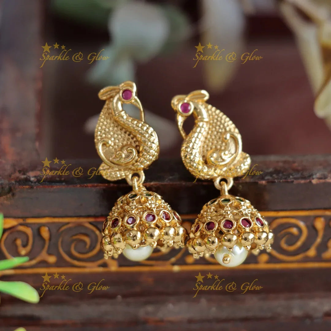 Elegant gold alike gold beads haram with ruby and emerald - Sparkle and Glow