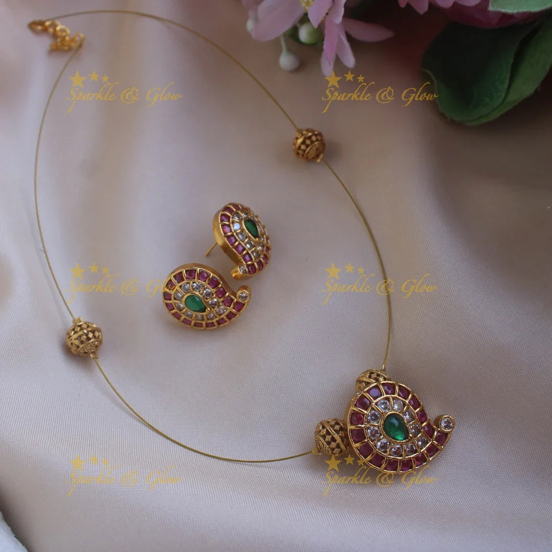 Gracious Kemp mango design invisible necklace - Sparkle and Glow