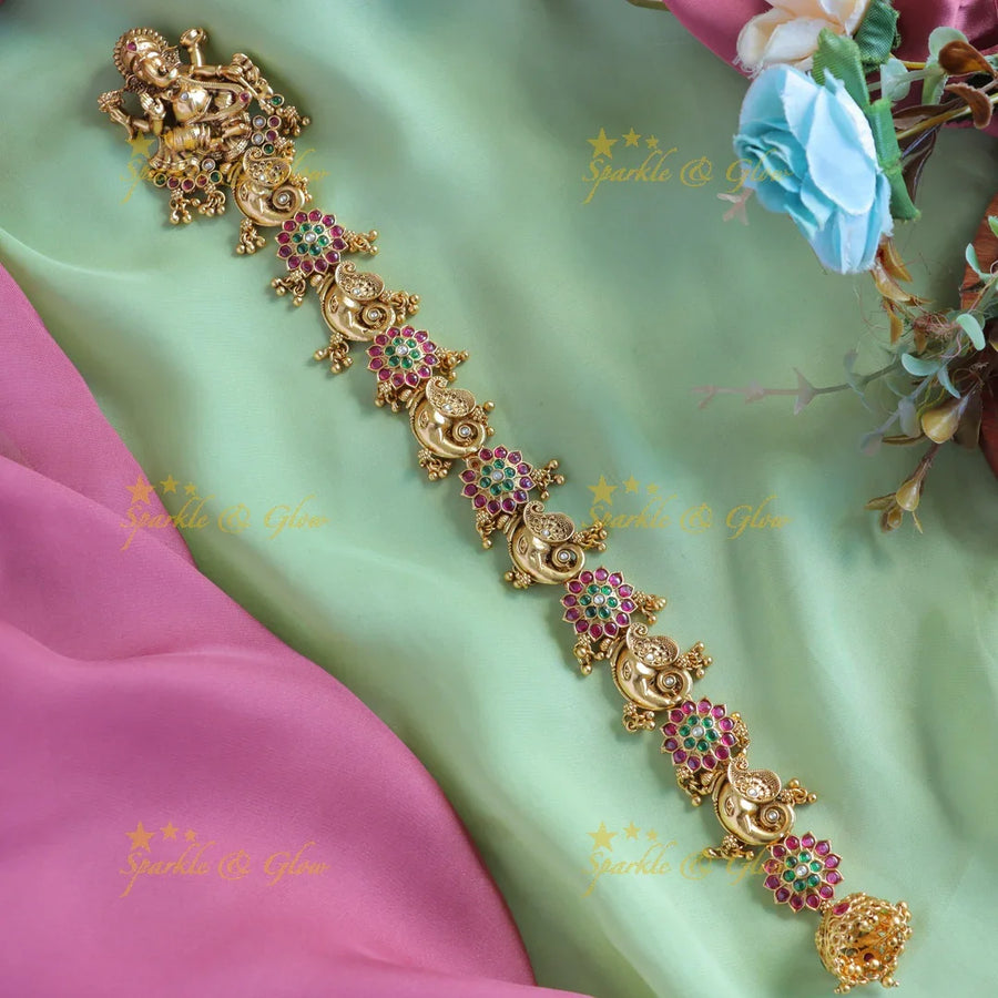 Grand Idol Ganesha Elephant Floral carved Kemp Bridal Jadabilla - Sparkle and Glow