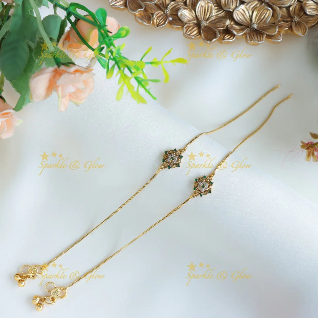 Grand Flower design Anklet-Multi - Sparkle and Glow