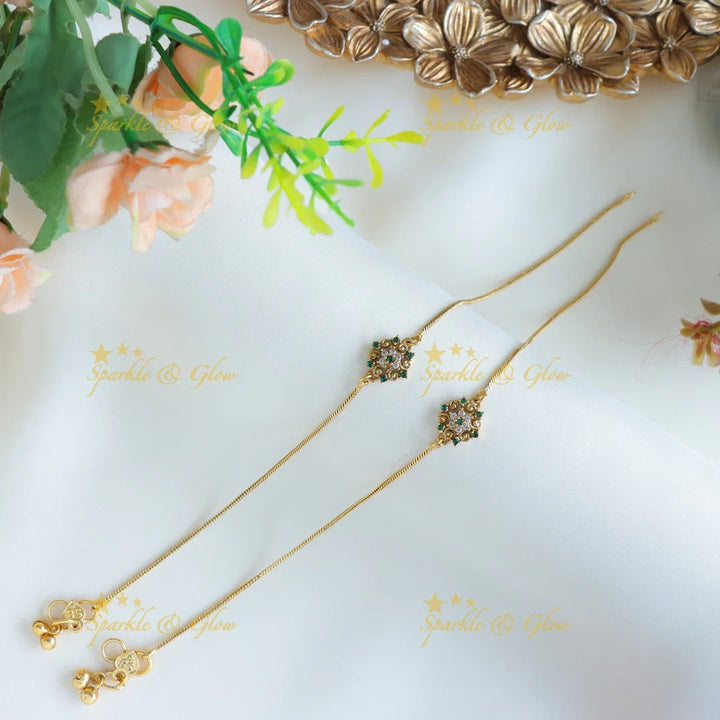 Grand Flower design Anklet-Multi - Sparkle and Glow