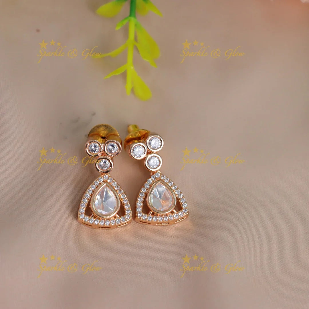 Elegant Triangle dot design Victorian AD Kundan short necklace - Sparkle and Glow