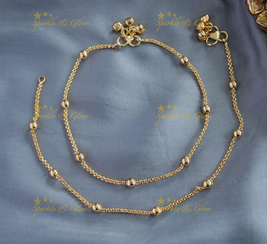 Elegant gold alike Ball design Anklet - Sparkle and Glow