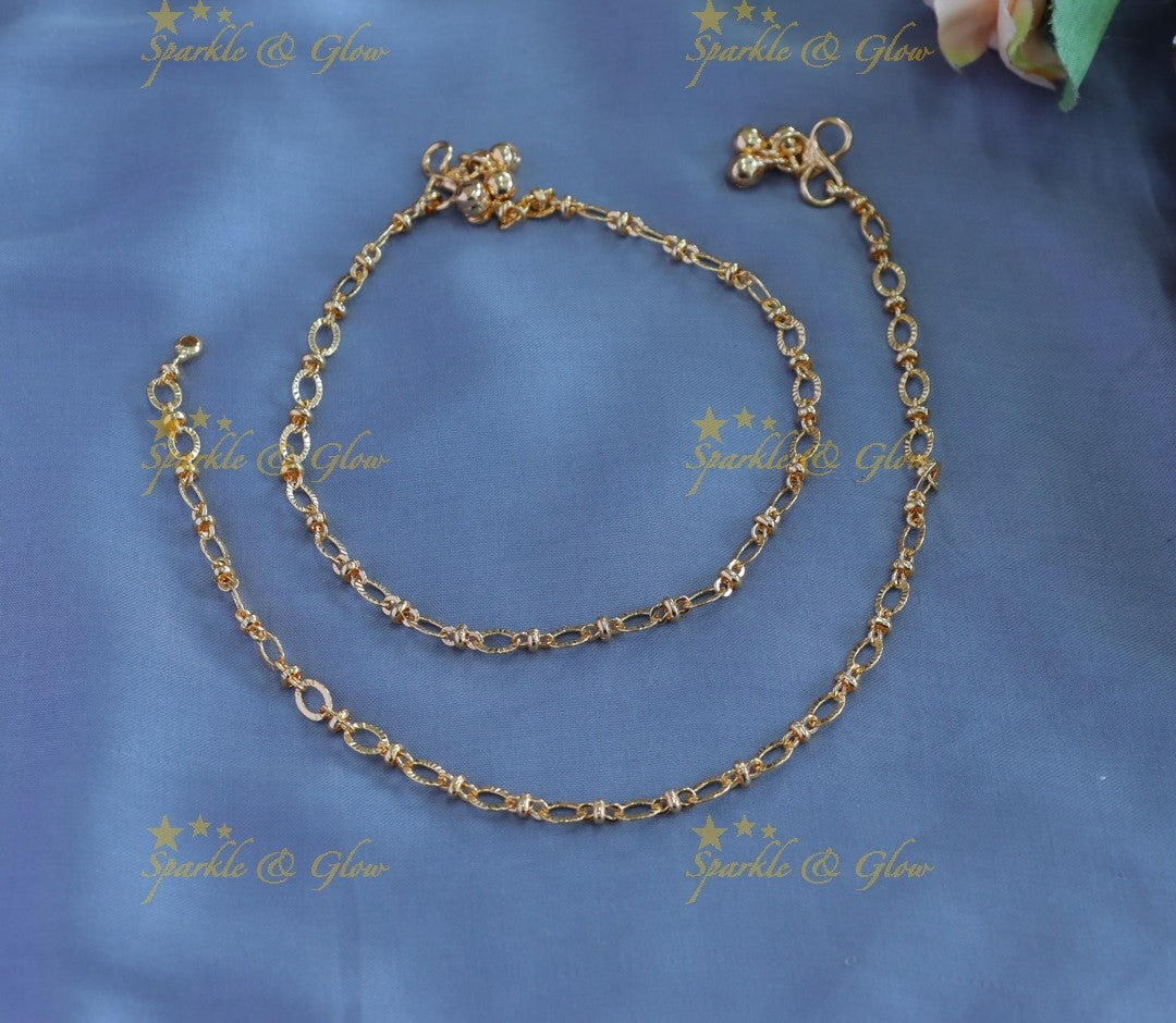 Beaitiful Circle design gold alike anklet