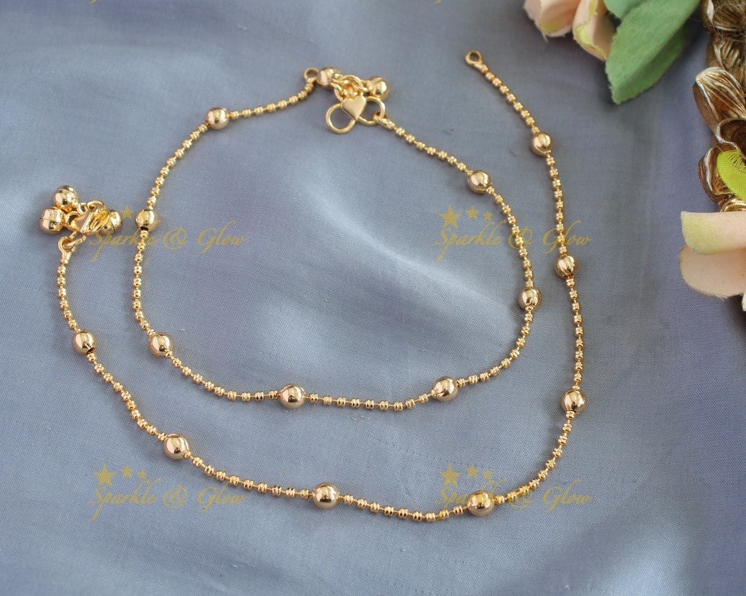 Sparkling Gold ball beded anklet