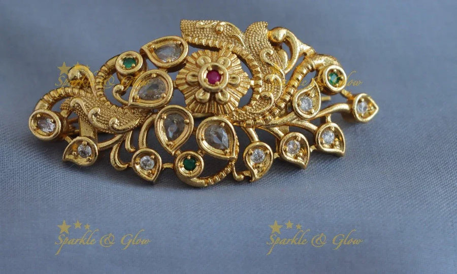 Elegant Floral Leaf design Sareepin - Sparkle and Glow