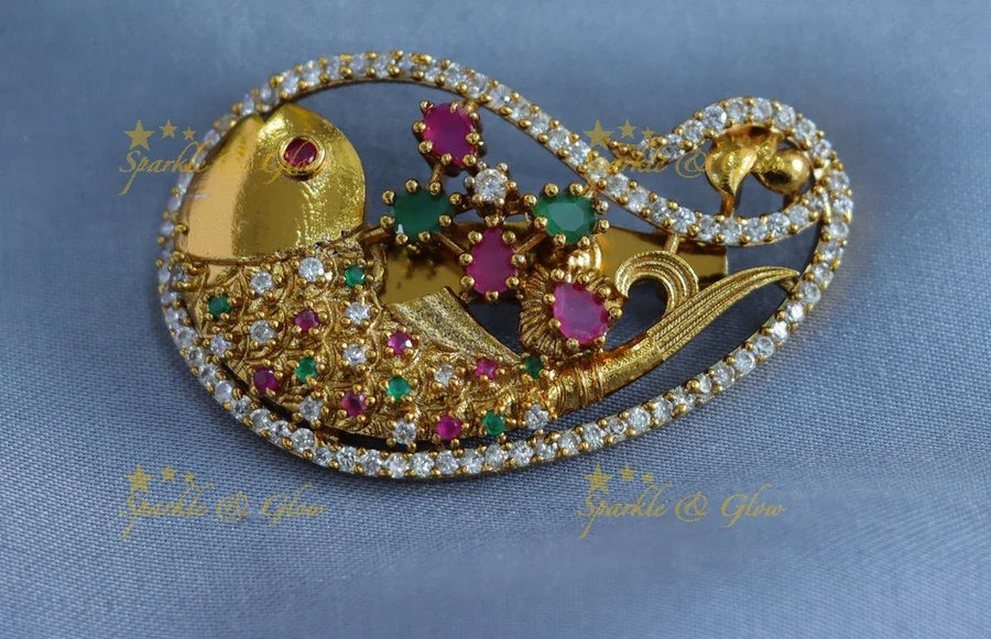 Elegant Fish design Sareepin - Sparkle and Glow