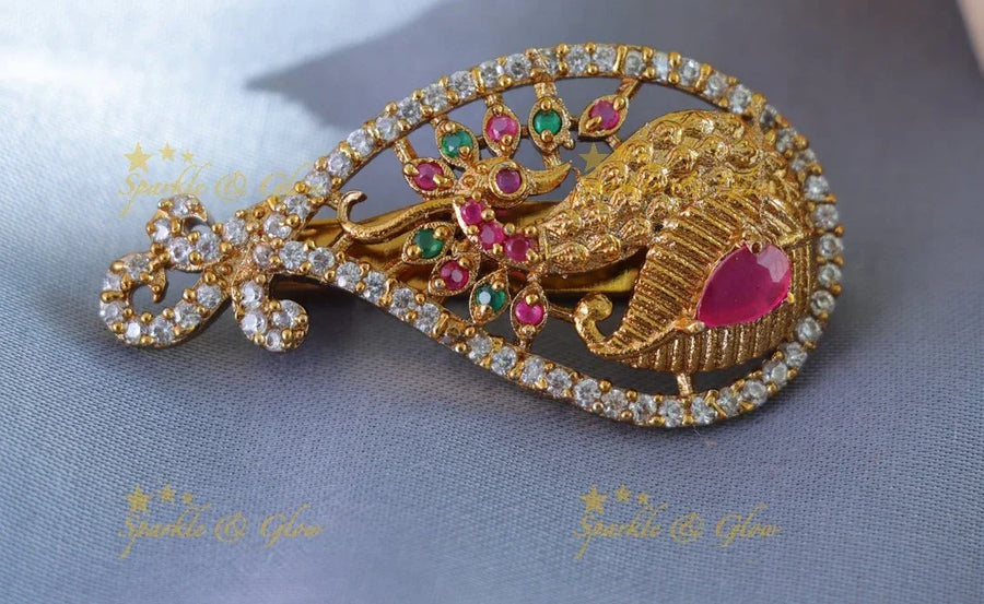 Beautiful Peacock Mango Sareepin - Sparkle and Glow