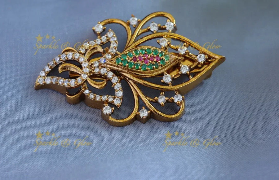 Sparkling Floral Leaf design Sareepin - Sparkle and Glow