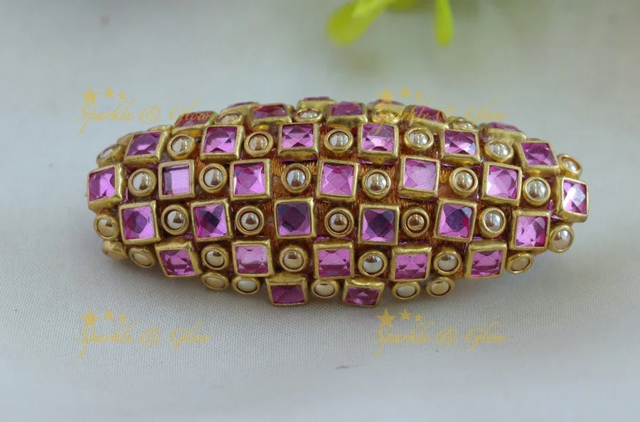 Beautiful Square and dotted design Silkthread Sareepin-Red - Sparkle and Glow