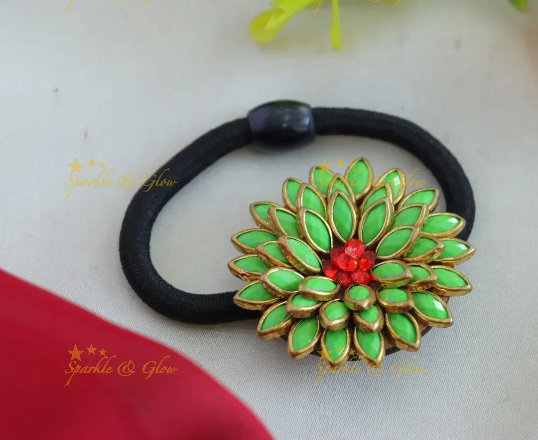 Gracious Leaf design Silkthread Hairband - Sparkle and Glow