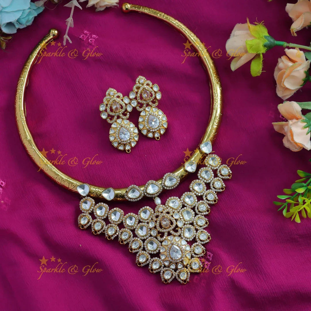 Sparkling Floral design victorian AD hasli choker - Sparkle and Glow