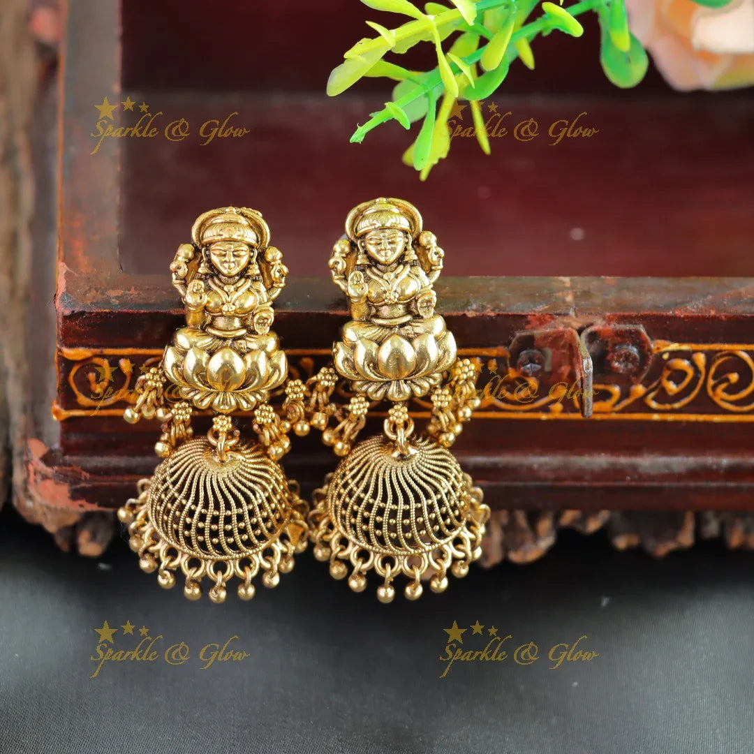 Stunning Lakshmi peacock carved coin short necklace - Sparkle and Glow