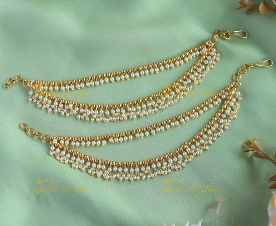 Beautiful guttapusalu earchain - Sparkle and Glow