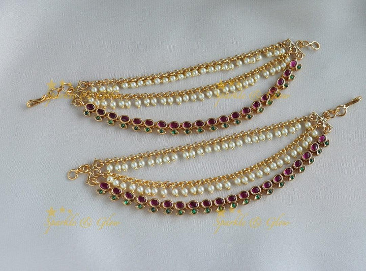 Statement Kemp Stone Earchain - Sparkle and Glow