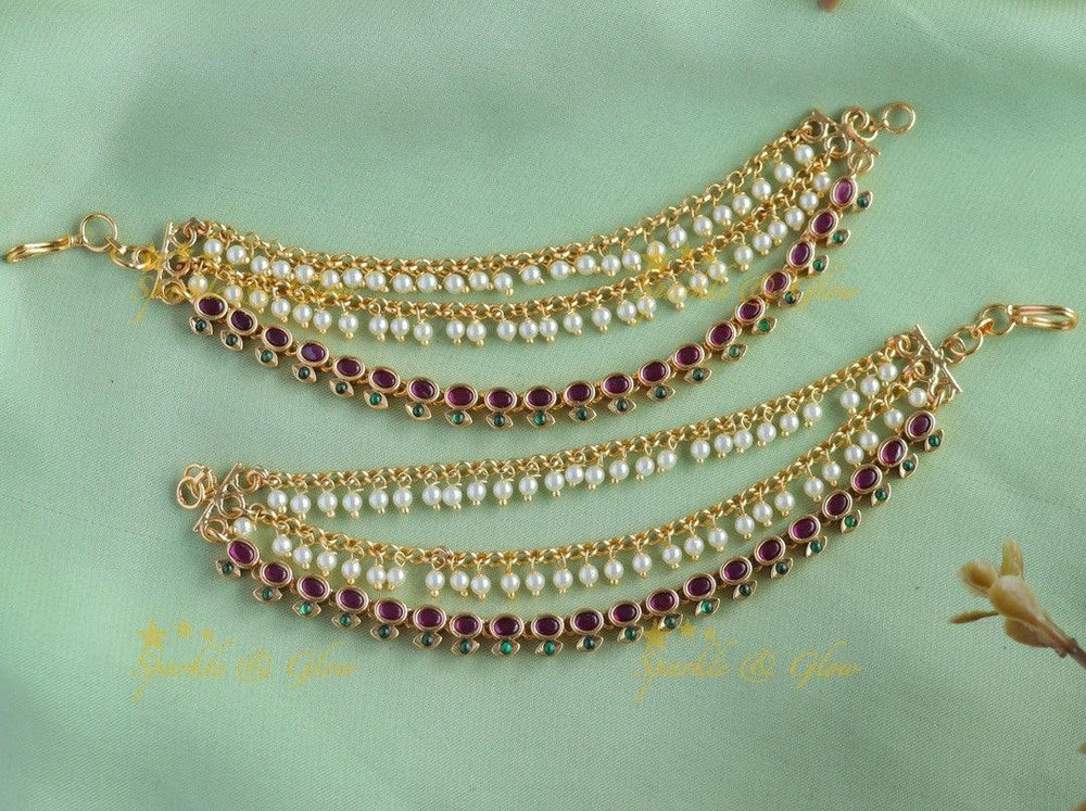 Statement Kemp Stone Earchain - Sparkle and Glow