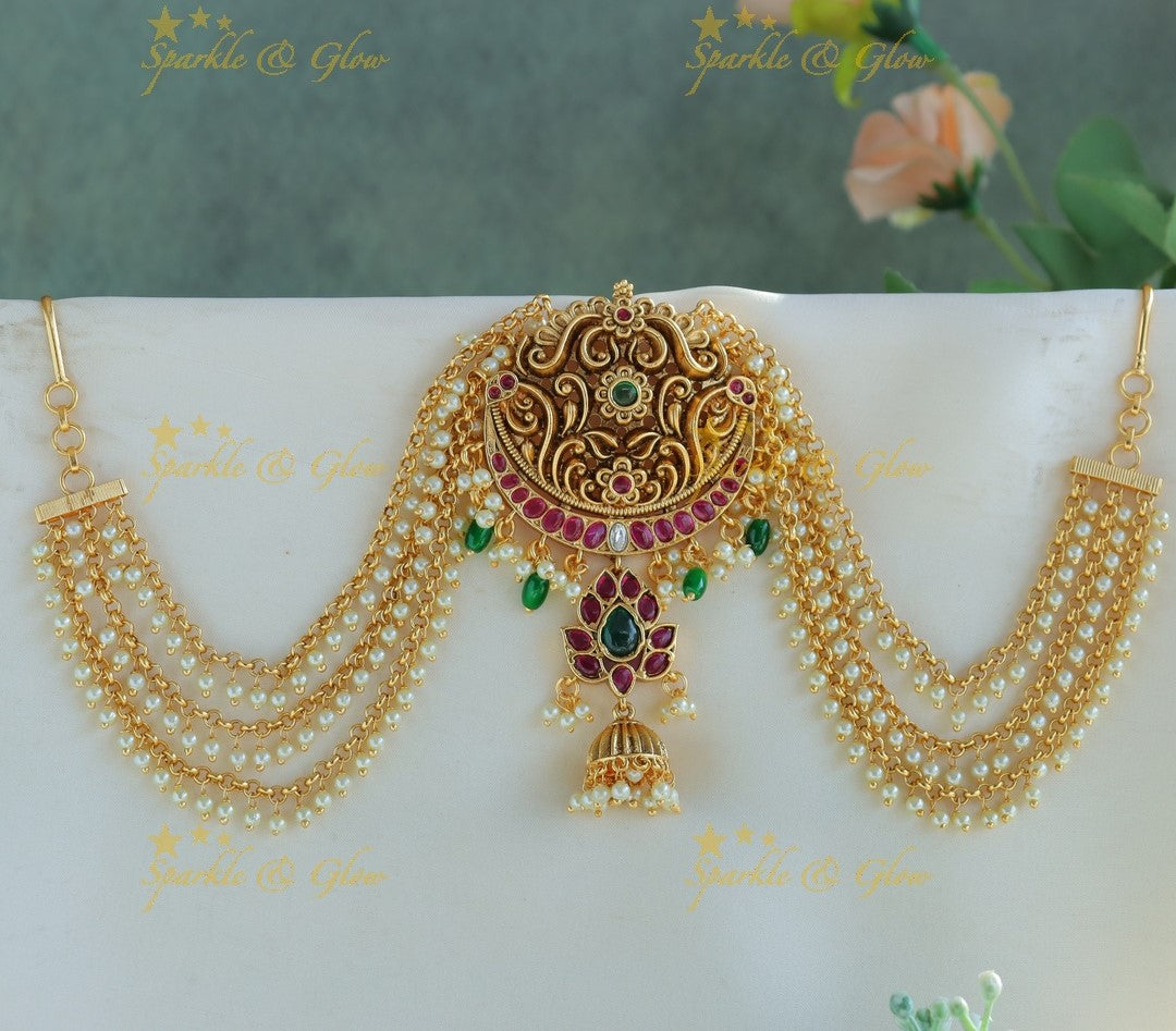 Gracious Kemp Floral Jadabilla with pearl maatil - Sparkle and Glow