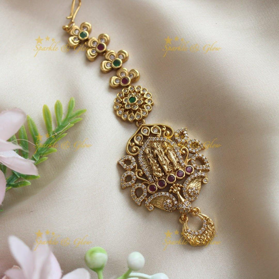 Gracious Ramaparivar Single line maangtikka with AD stones - Sparkle and Glow