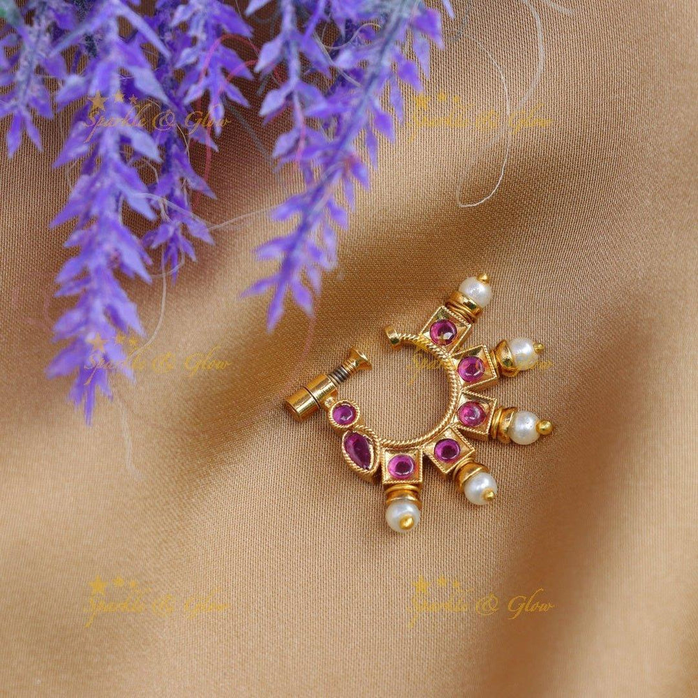 Beautiful AD stone multi colour nose pin - Sparkle and Glow