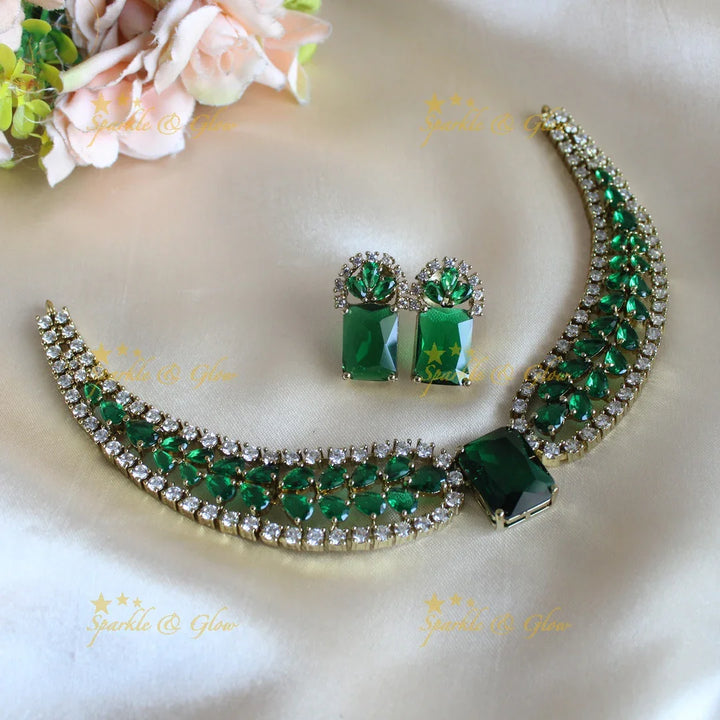 Stunning Victorian AD Waterdrop design Collar necklace-Navy blue - Sparkle and Glow