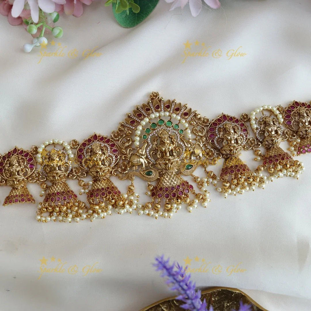 Stunning lakshmi and elephant design hip chain - Sparkle and Glow