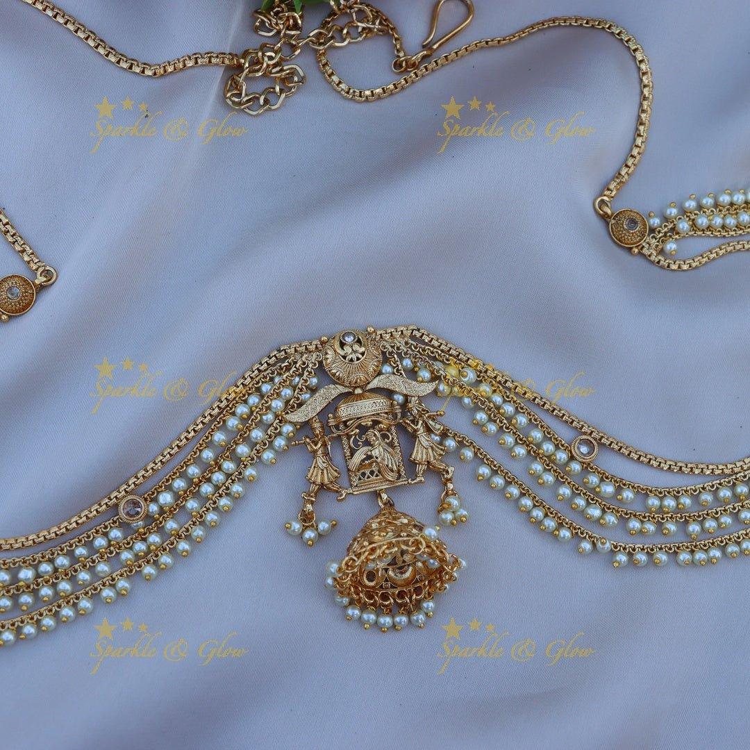 Gorgeous bridal procession gold alike hip chain - Pink - Sparkle and Glow