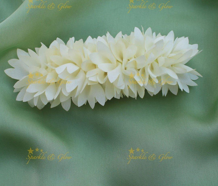 Elegant Ribban Floral design wide Hairclip - Sparkle and Glow