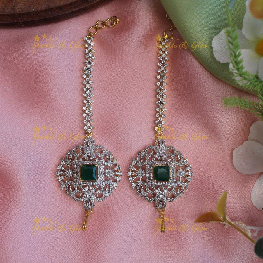 Stunning Ruby Square stone Flower design AD Mattal-Ruby - Sparkle and Glow