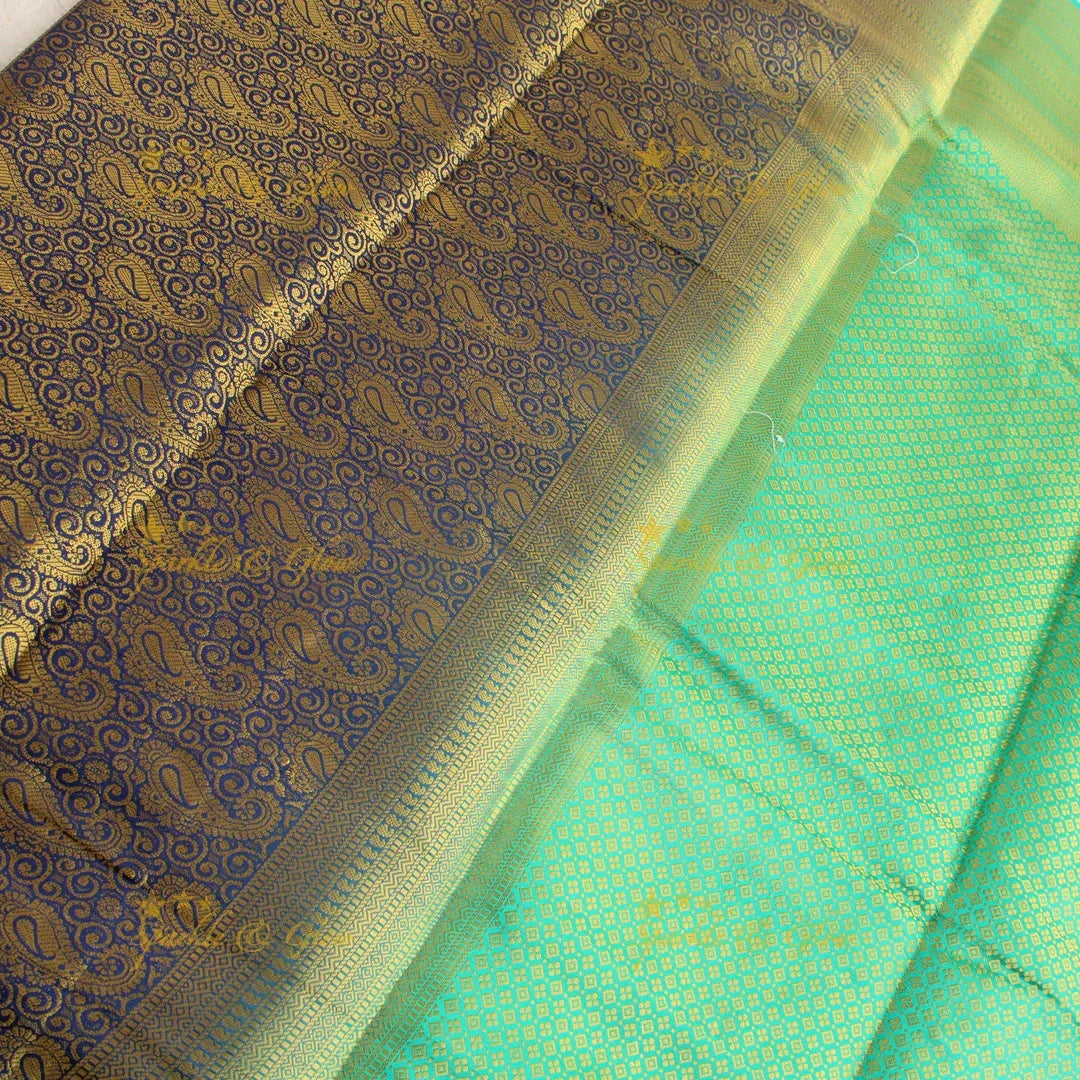 Beautiful parrot green colour with orange pallu kubera pattu soft silk saree with blouse piece - Sparkle and Glow