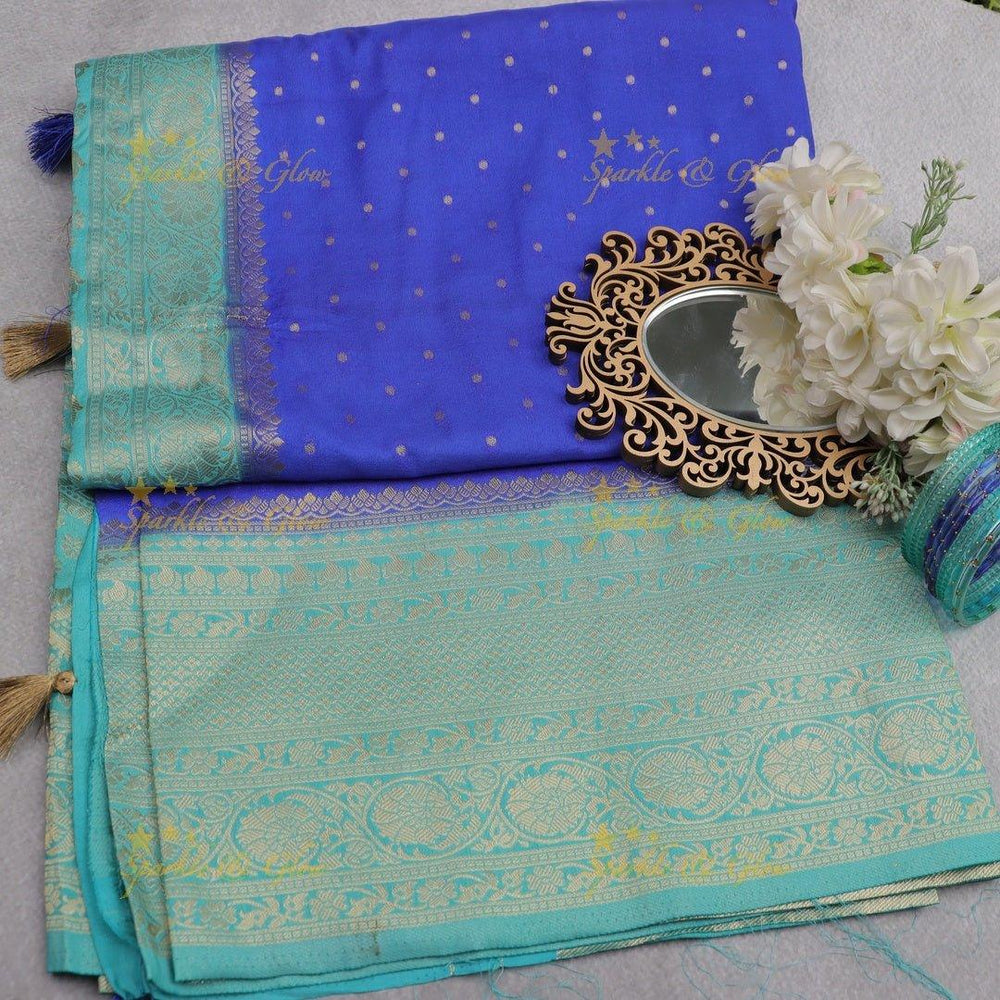 Royal Purple Banarasi Silk Saree with Intricate Red Zari Border - Sparkle and Glow