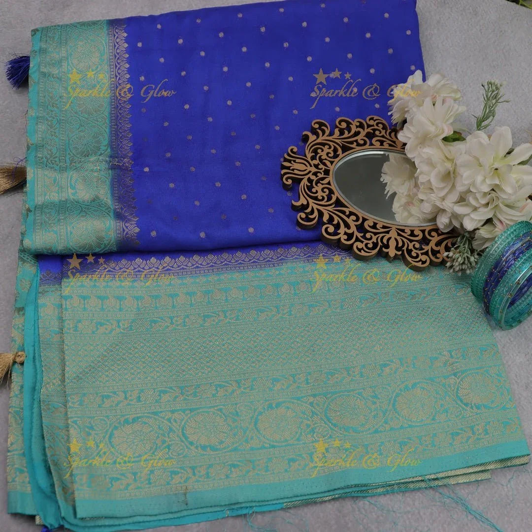 Royal Purple Banarasi Silk Saree with Intricate Red Zari Border - Sparkle and Glow