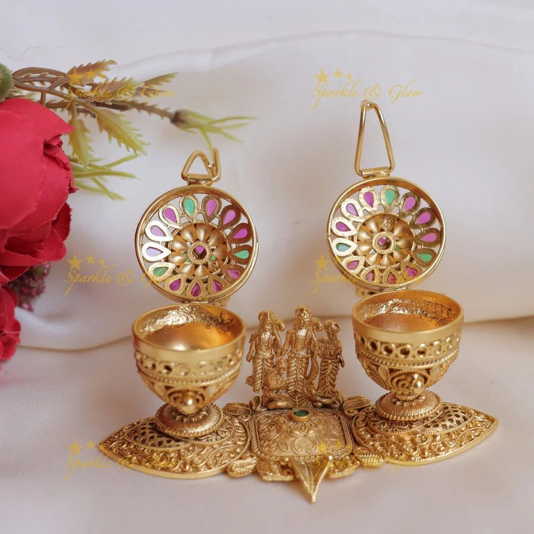 Statement Gold alike Ramaparivar Kumkum box - Sparkle and Glow