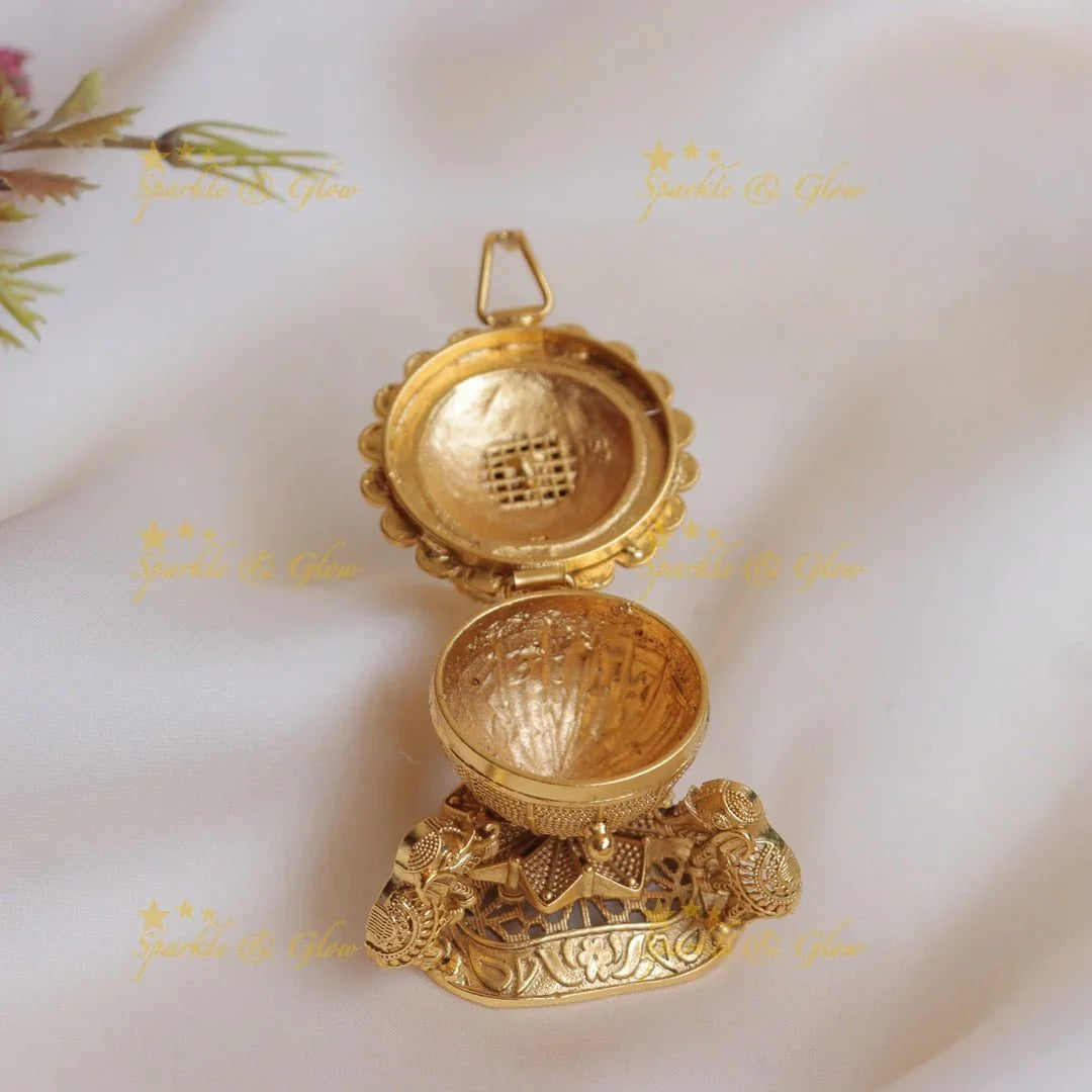 Grand Idol Lakshmi Elephant carved Kumkum box - Sparkle and Glow