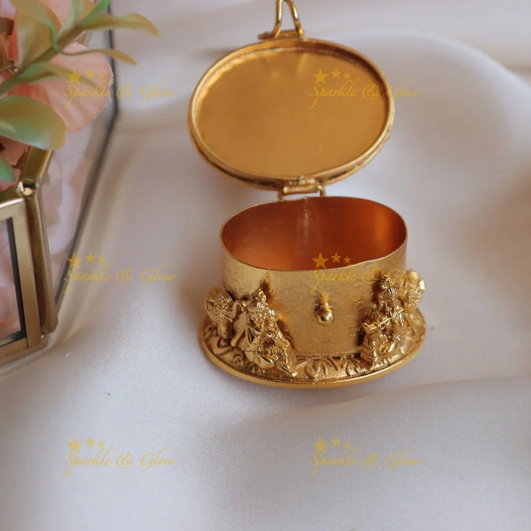 Stunning Idol Lakshmi and Multi God design Kumkum box - Sparkle and Glow