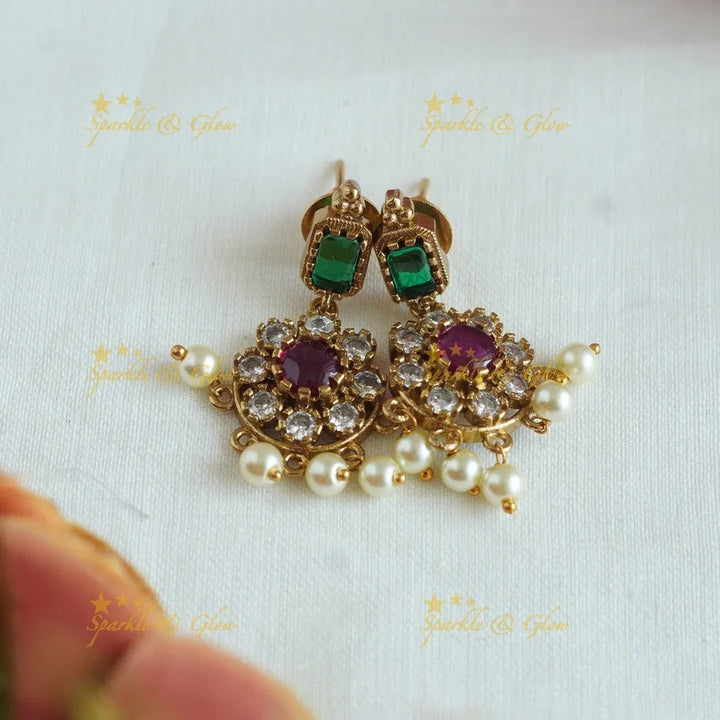 Statement Four layered Floral Choker - Sparkle and Glow